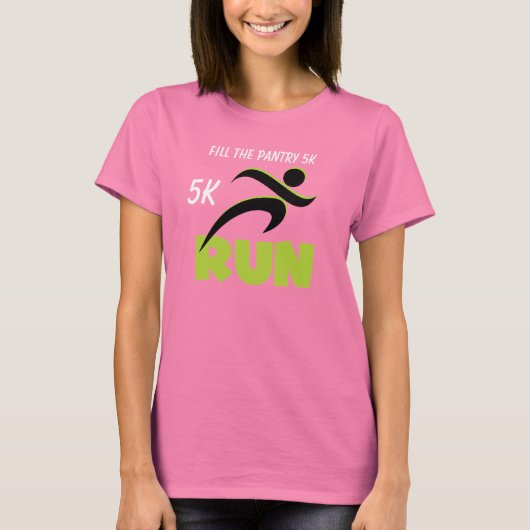 Gepersonaliseerd RUN Spring Green Text T-shirt (Voorkant)