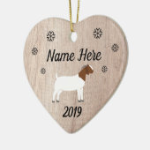 Gepersonaliseerd Rustic Boer Goat Keramisch Ornament (Links)