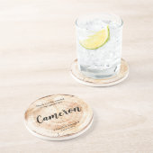 Gepersonaliseerd Rustic bruiloft Naam onderzetter (Zijkant)