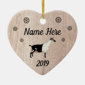 Gepersonaliseerd Rustic Cou Blanc Dairy Goat Keramisch Ornament (Voorkant)