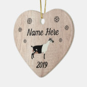 Gepersonaliseerd Rustic Cou Blanc Dairy Goat Keramisch Ornament (Links)