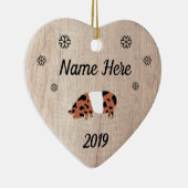 Gepersonaliseerd Rustic KuneKune Pig Keramisch Ornament (Rechts)