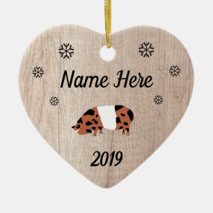 Gepersonaliseerd Rustic KuneKune Pig Keramisch Ornament