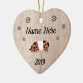 Gepersonaliseerd Rustic KuneKune Pig Keramisch Ornament (Links)