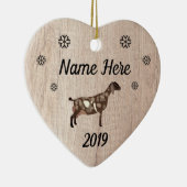 Gepersonaliseerd Rustic Moon Spotted Nubian Goat Keramisch Ornament (Rechts)