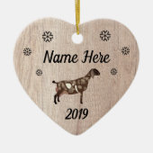 Gepersonaliseerd Rustic Moon Spotted Nubian Goat Keramisch Ornament (Voorkant)