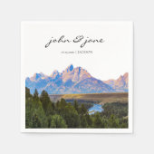 Gepersonaliseerd Rustic Mountain Cocktail Napkin Servet (Voorkant)