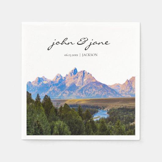 Gepersonaliseerd Rustic Mountain Cocktail Napkin Servet (Voorkant)