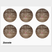 Gepersonaliseerd Rustic String Lights Baby shower Ronde Sticker (Vel)