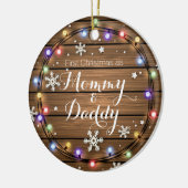 Gepersonaliseerd Rustic Stringlight-kerstversierin Keramisch Ornament (Links)