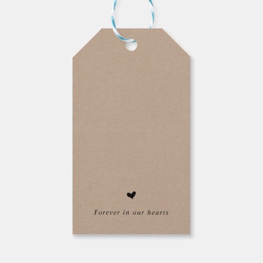 Gepersonaliseerd Rustic Vines Black Kraft, Funeral Cadeaulabel (Achterkant)