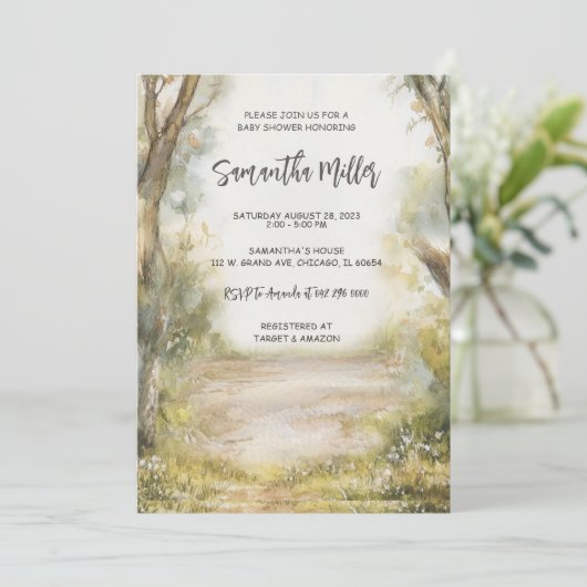 Gepersonaliseerd rustiek Baby shower Kaart (Staand voorkant)