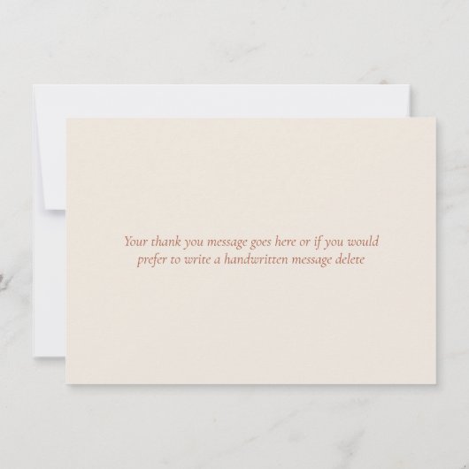 Gepersonaliseerd rustiek bloemig elegant script bedankkaart (Achterkant)