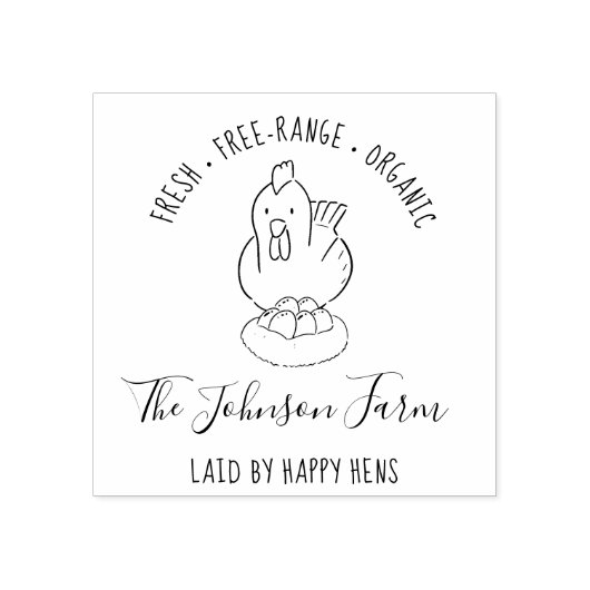 Gepersonaliseerd rustiek familie ei Boerderij Rubberstempel (Afrduk)