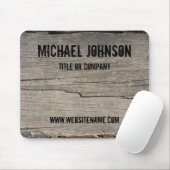 Gepersonaliseerd rustieke houttextuur bedrijf muismat (Met muis)