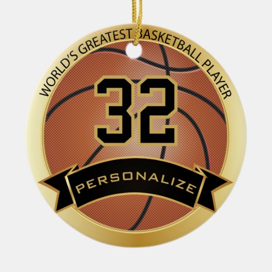 Gepersonaliseerd - 's werelds grootste basketbalsp keramisch ornament (Voorkant)