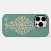 Gepersonaliseerd Sage & Sand Retro Ornamental Mand Case-Mate iPhone Case (Achterkant (horizontaal))