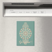 Gepersonaliseerd Sage & Sand Retro Ornamental Mand Magneet (Insitu (Vaatwasser))