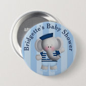 Gepersonaliseerd Sailor Elephant Baby shower Butto Ronde Button 7,6 Cm (Voorkant /achterkant)