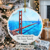 Gepersonaliseerd San Francisco Ornament, Californi Keramisch Ornament