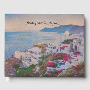 Gepersonaliseerd Santorini Greece Wedding Guestboo Gastenboek