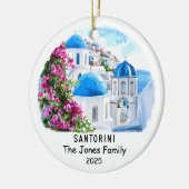 Gepersonaliseerd Santorini Ornament, Griekenland Keramisch Ornament (Links)