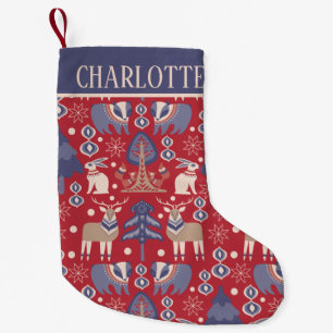 Gepersonaliseerd Scandinavisch patroonnoords (2 zi Kleine Kerstsok