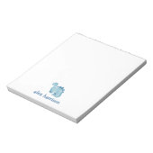Gepersonaliseerd schattig blauw dinosaurus notitie notitieblok (Gedraaid)