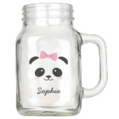 gepersonaliseerd schattig dier panda girly mason j mason jar (Voorkant)