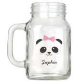 gepersonaliseerd schattig dier panda girly mason j mason jar (Achterkant)