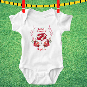 Gepersonaliseerd Schattige Baby shower Bloemenpatr Romper