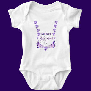 Gepersonaliseerd Schattige Baby shower Bloemenpatr Romper