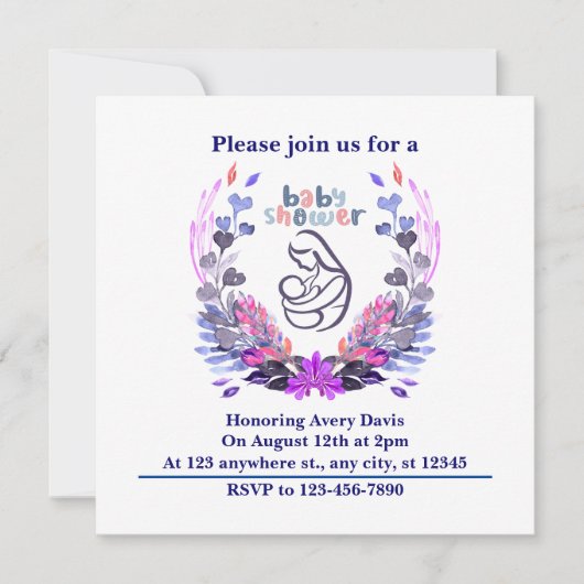 Gepersonaliseerd Schattige Baby shower Kaart (Voorkant)