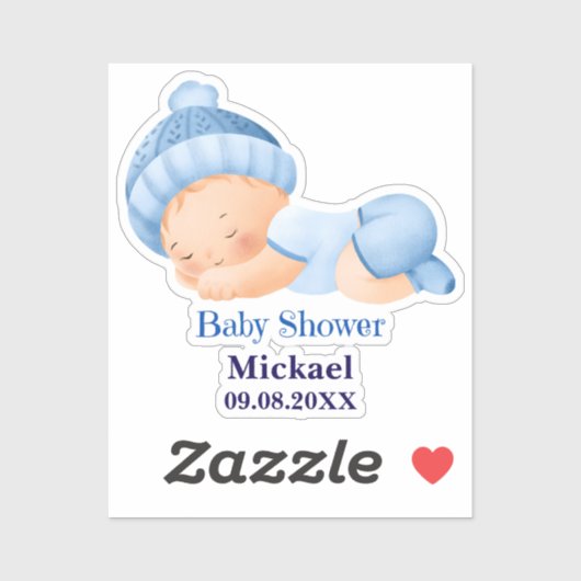 Gepersonaliseerd Schattige Baby shower Sticker (Vel)