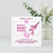 Gepersonaliseerd Schattige Bloemen Baby shower Kaart (Staand voorkant)