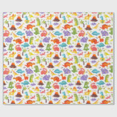 Gepersonaliseerd Schattige Dinosaurus inpakpapier (Vlak)