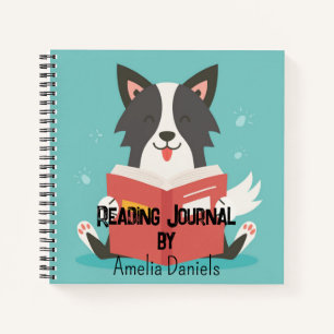 Gepersonaliseerd Schattige Dog Reading Journal Notitieboek
