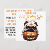 Gepersonaliseerd Schattige Funny Halloween Pug Pup Kaart (Voorkant / Achterkant)