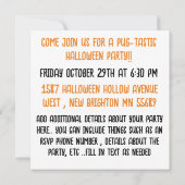 Gepersonaliseerd Schattige Funny Halloween Pug Pup Kaart (Achterkant)