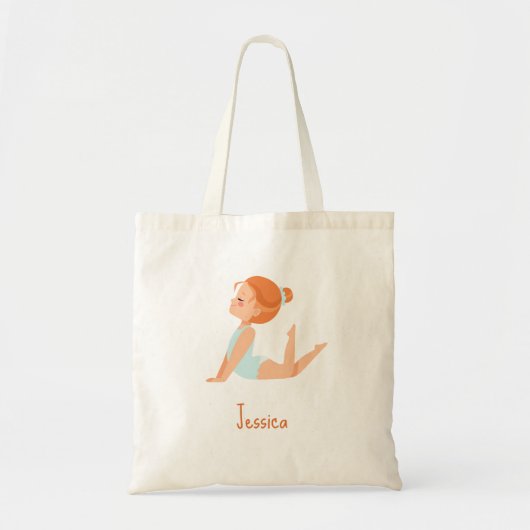 Gepersonaliseerd Schattige Gymnast Meisje Tote Bag (Voorkant)
