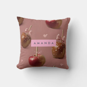 Gepersonaliseerd Schattige karamel appelpatroon Kussen