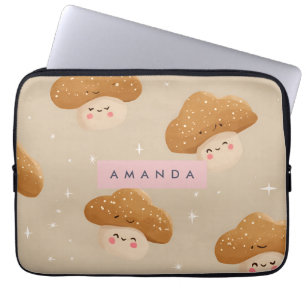 Gepersonaliseerd Schattige lachend paddenstoelenpa Laptop Sleeve
