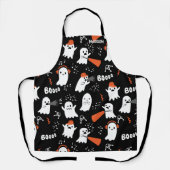 Gepersonaliseerd Schattige modern Halloween spookp Schort (Voorkant)