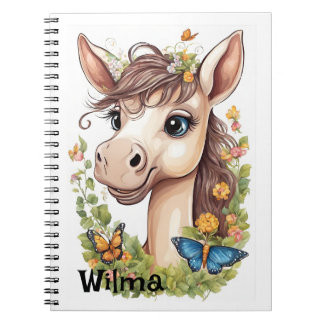Gepersonaliseerd Schattige Paardenhoofd Notitieboe Notitieboek