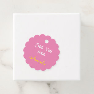 Gepersonaliseerd schattige roze kinderen bedankjes labels