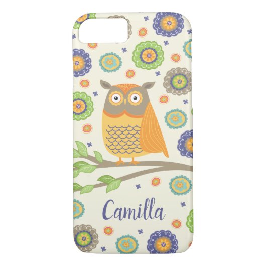 Gepersonaliseerd Schattige uilenpatroon Case-Mate iPhone Case (Achterkant)