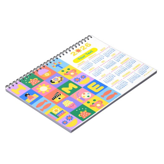 Gepersonaliseerd Schattigee en Happy Home Calender Notitieboek (Linkerzijde)