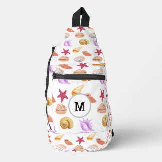 Gepersonaliseerd schelpen Patronen in Blue Zee Hou Sling Bag