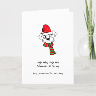 Gepersonaliseerd Schnauzer Dog-kerstWenskaart Feestdagen Kaart