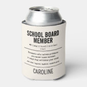 Gepersonaliseerd schoolbestuurslid Grappig Blikjeskoeler (Blikje Voorkant)